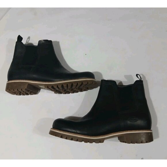 Chaco Fields Chelsea Waterproof Boots Size 10 Black Pull On Ankle - Picture 2 of 13